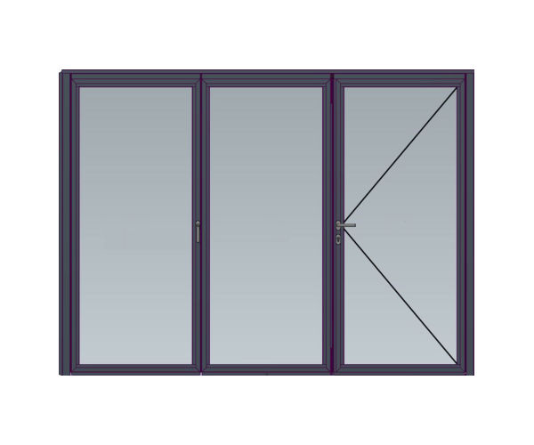 Aluminium Folding doors with three leaves